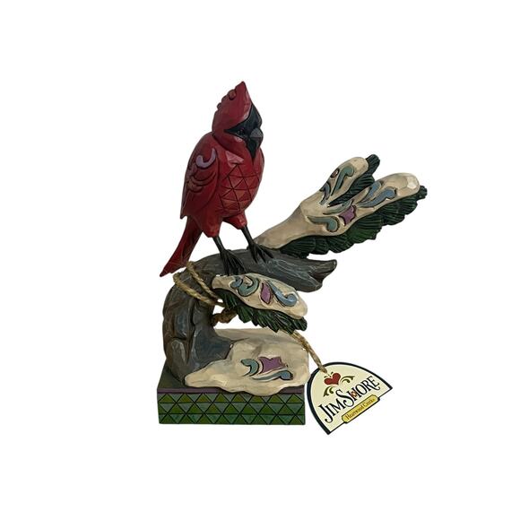 Jim Shore 2013 Woodland Wonder Winter Cardinal Figurine - Picture 1 of 5